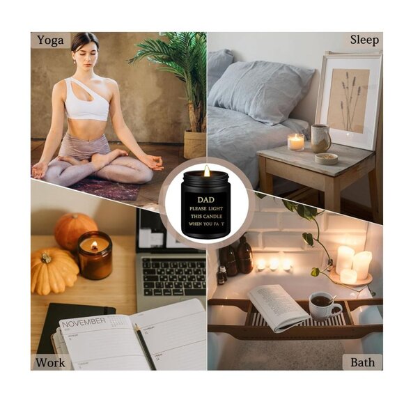 KYR Gifts for Dad Natural Soy Wax Lavender Scented Candle (7oz) - Picture 4 of 6